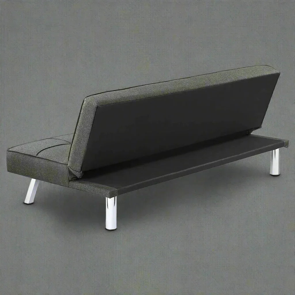 Modern Futon Metal Frame Sofa Bed Sleeper – Convertible Lounger & Bed for Small Spaces