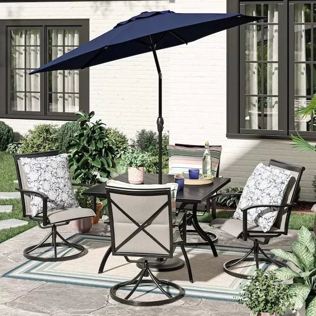 5-Piece Patio Outdoor Furniture Set – Swivel Chairs and Dining Table | SKU: 820824