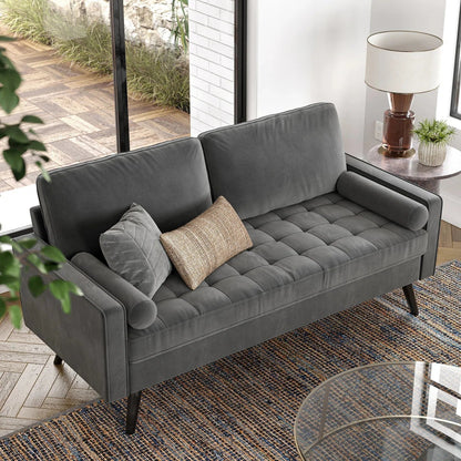 New 69.7" Modern Velvet Sofa – Upholstered Living Room Couch with Tufted Back | Model BT2555
